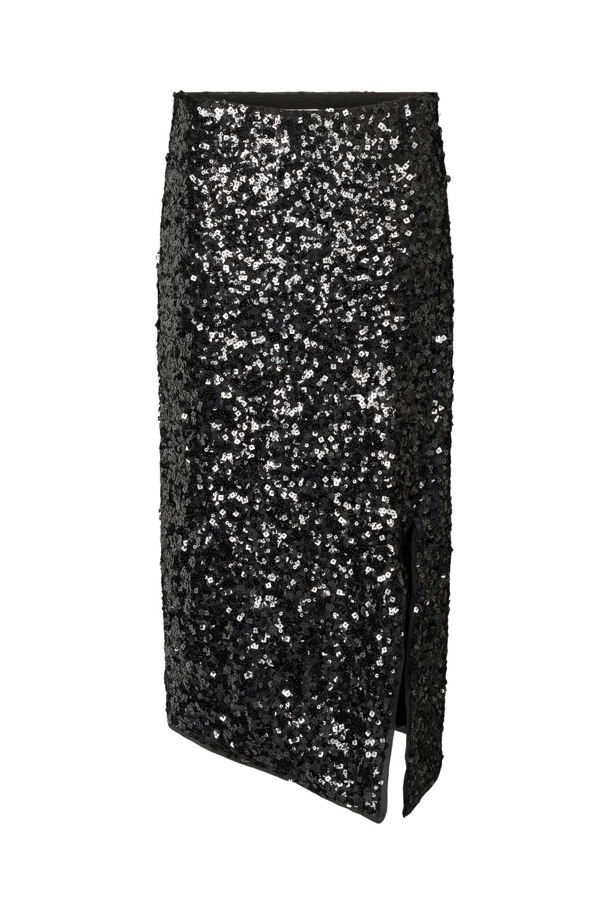 Liana - Sequin skirt I Black Black XS 3 - Rabens Saloner - DK