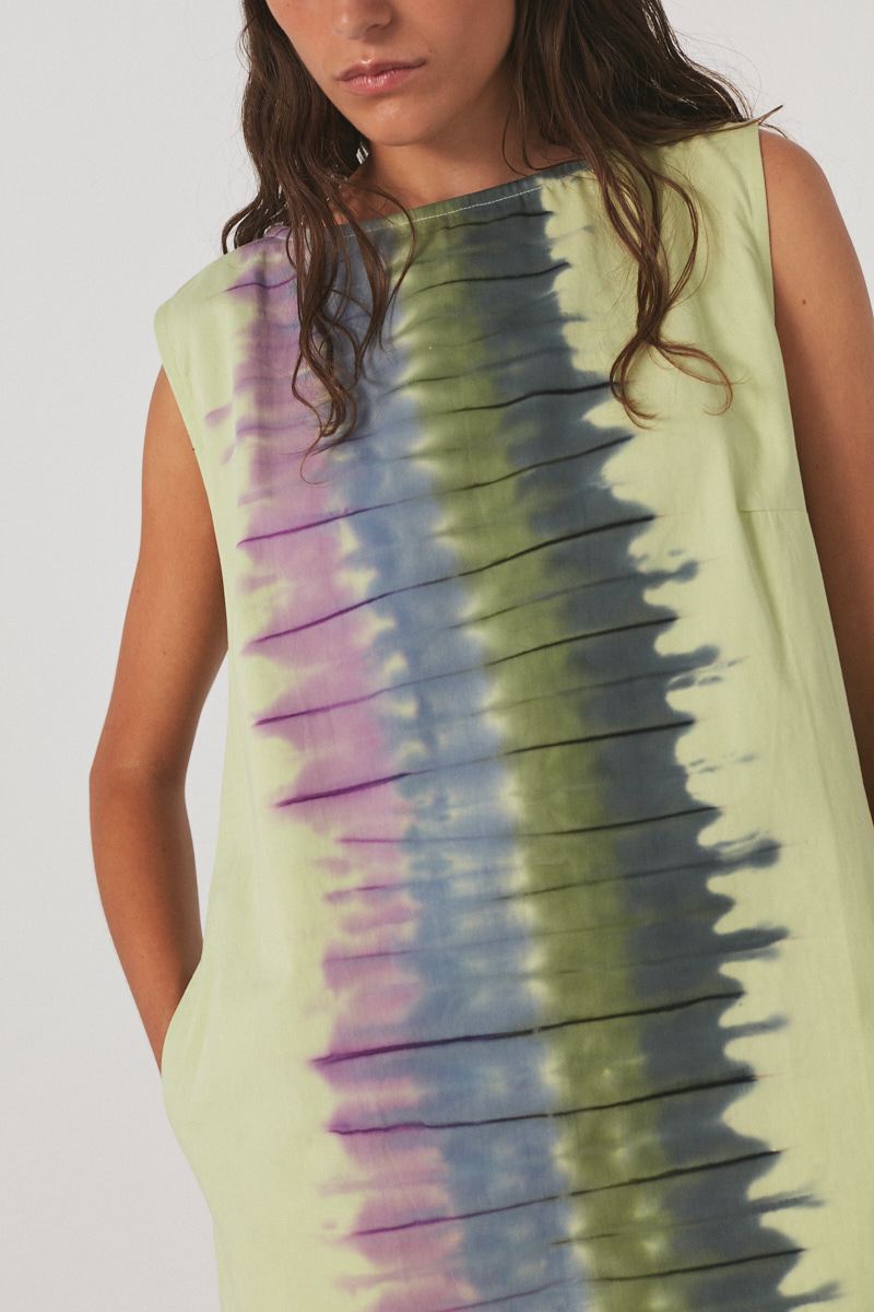 PreLoved Lupita - Macaw Aline short dress I Lime combo - L 3 - Rabens Saloner - DK