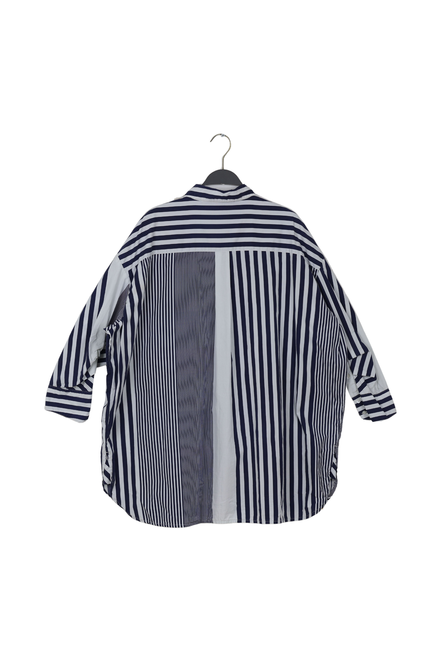 PreLoved Bobbie - Medley stripe oversized shirt I Navy stripe - S/M 2 - Rabens Saloner - DK