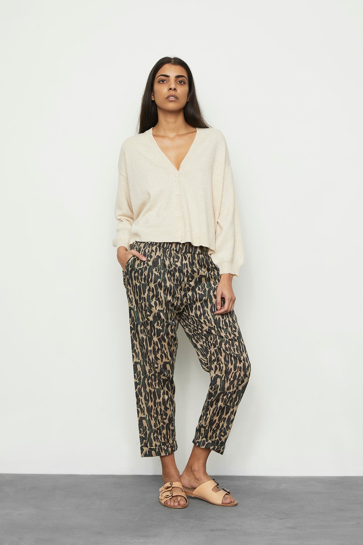 PreLoved Lily - Wild animal cotton pant - M 3 - Rabens Saloner - DK