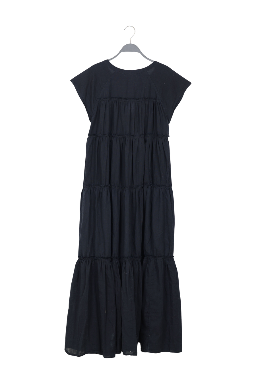PreLoved Lorita - Cotton tiered long dress I Dark slate - L