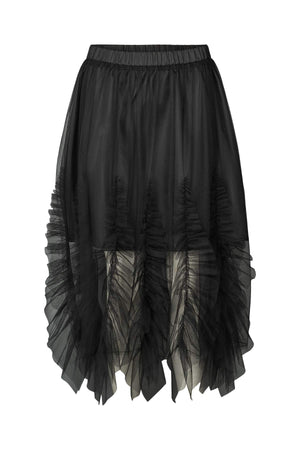 Glenda - Frilly tulle skirt I Black Black XS 11 - Rabens Saloner - DK