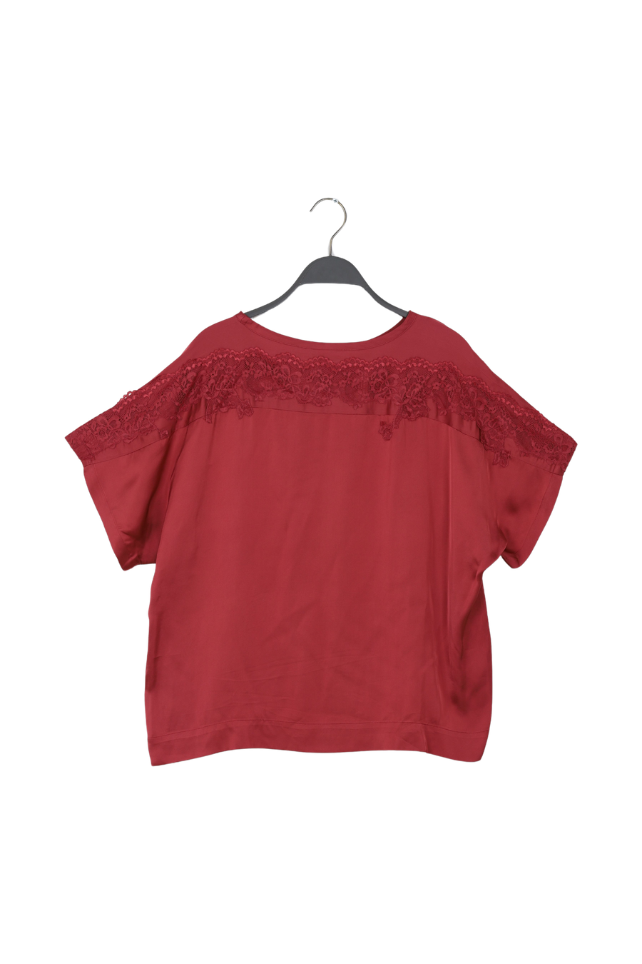 PreLoved Serena - Solid lacey blouse I Burgundy - S/M