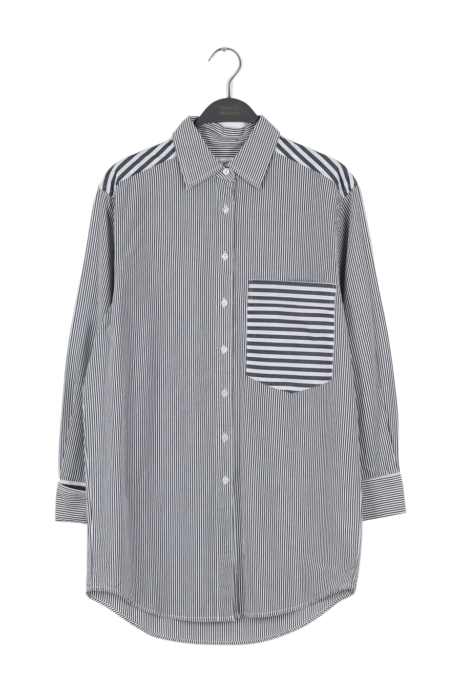 PreLoved Willa - Double stripe collared shirt - Xs/s Midnight combo Xs/s 1 - Rabens Saloner - DK
