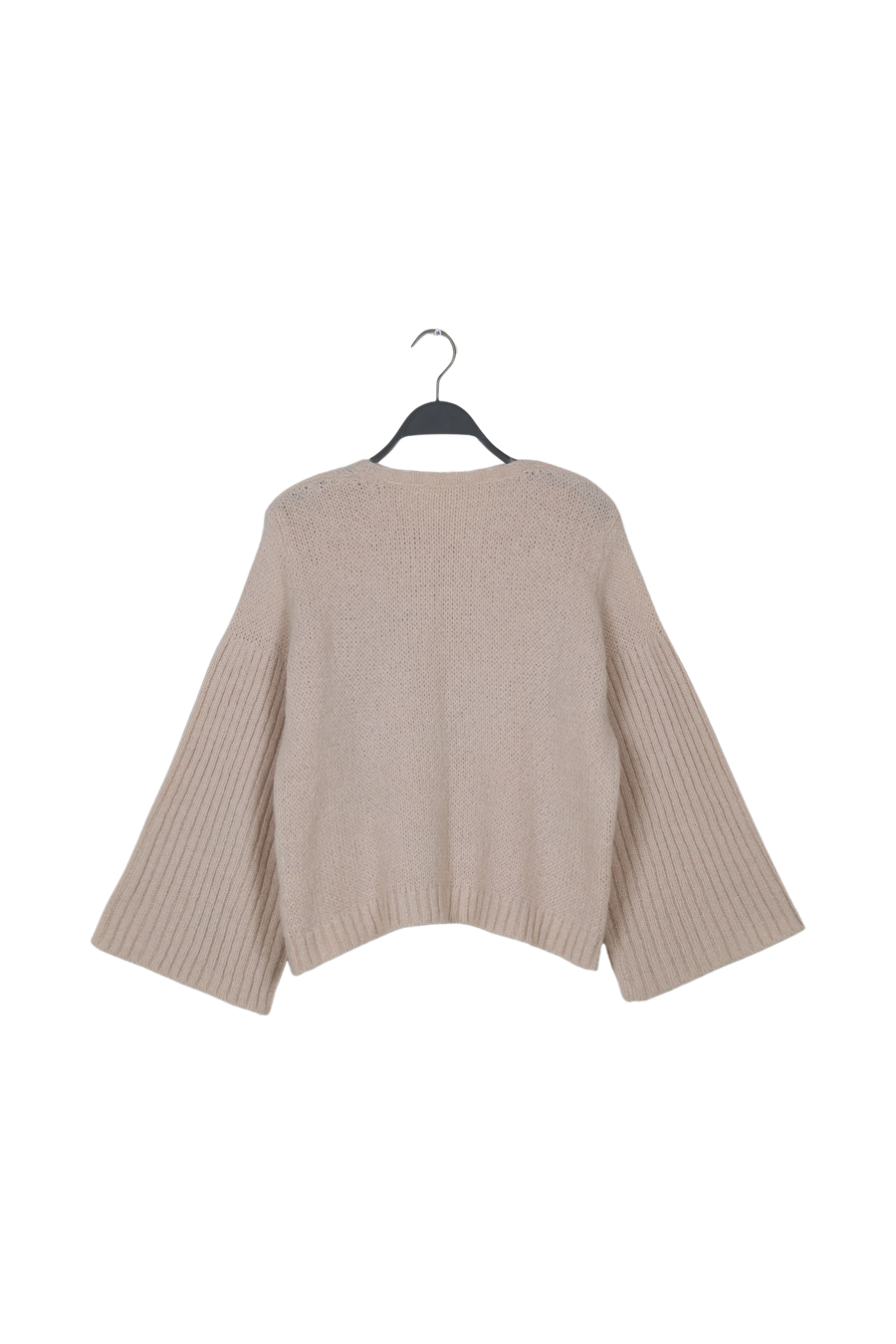 PreLoved Emiko - Dual knit rib sleeve sweater | Beige I Beige - S 2 - Rabens Saloner - DK