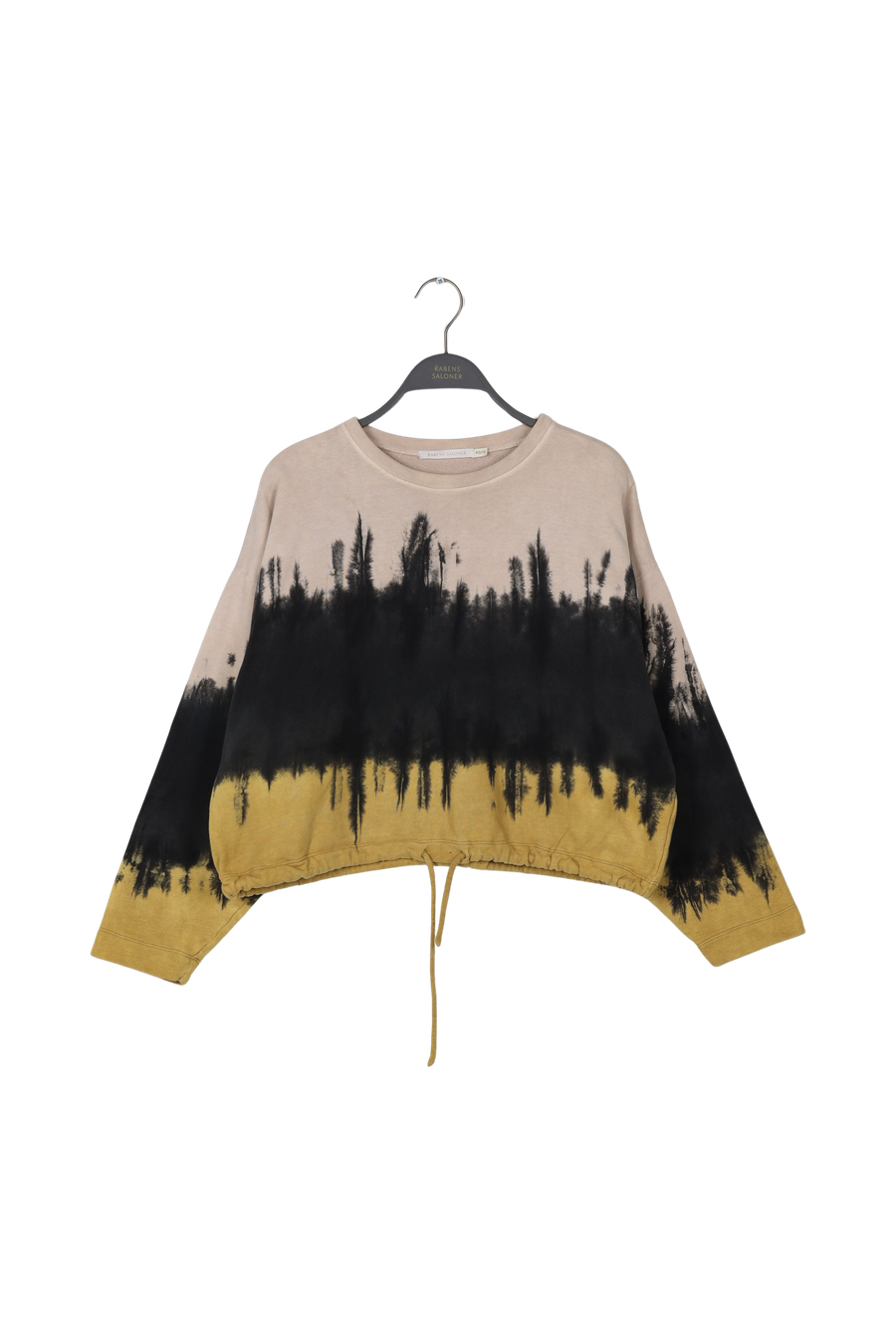 PreLoved Sheela - Dip dye tonal drawstring sweat - XS/S CHALK/MUSTARD XS/S 1 - Rabens Saloner - DK