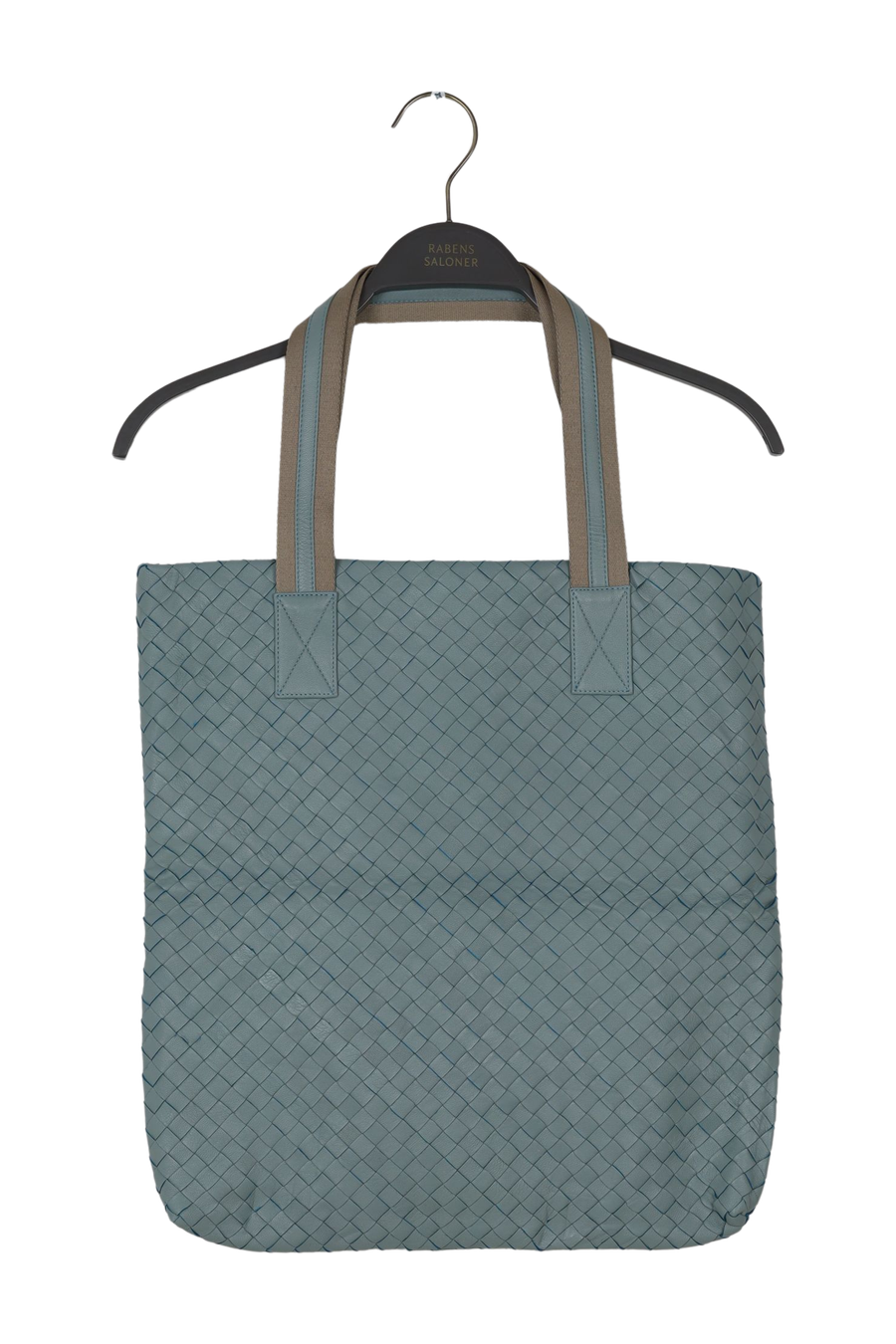 PreLoved Cefora - Basket weave leather tote bag I Sky blue - O/S Sky blue O/S 1 - Rabens Saloner - DK