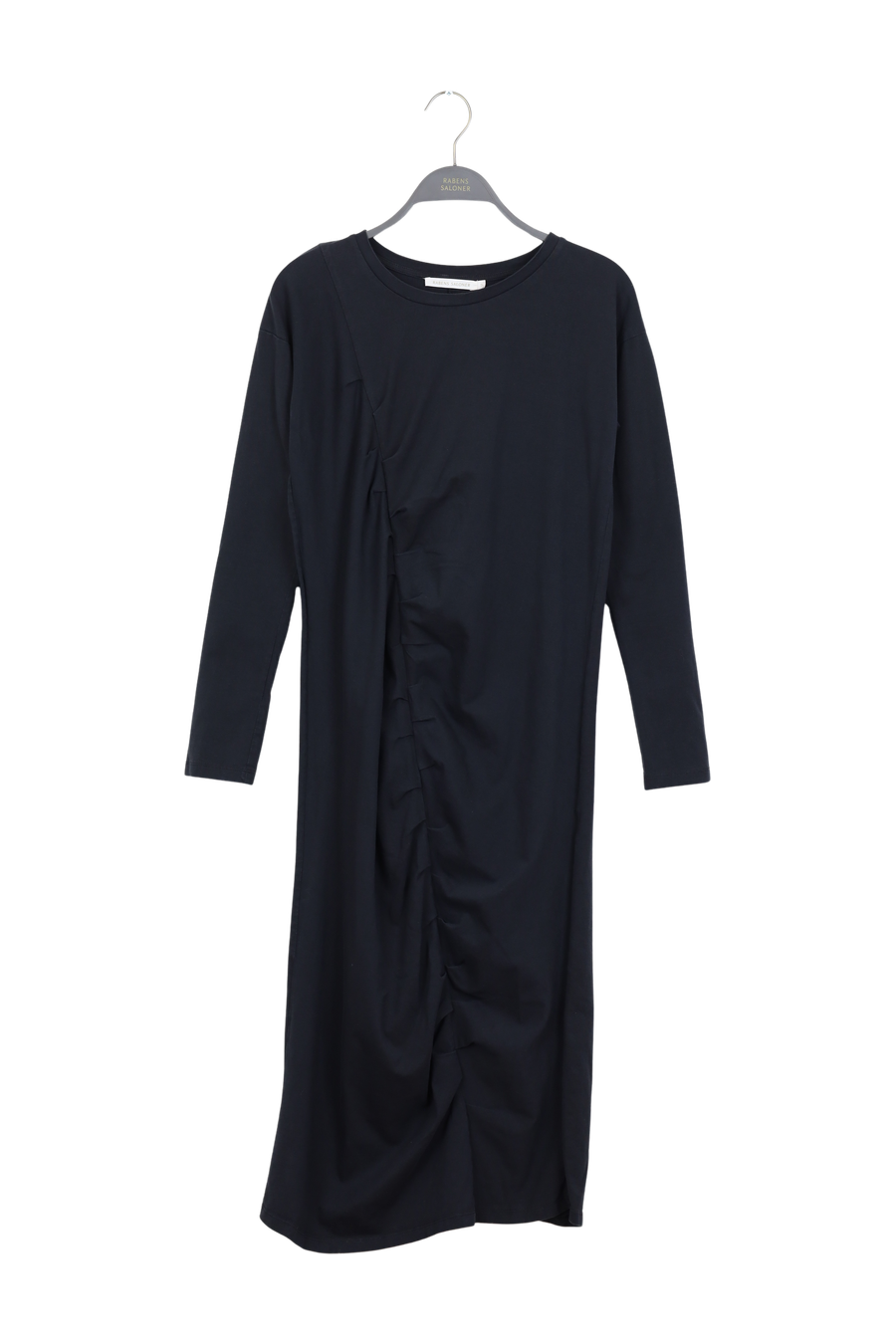 PreLoved Shivi - Ruched jersey LS long dress - S PIRATE BLACK S 1 - Rabens Saloner - DK