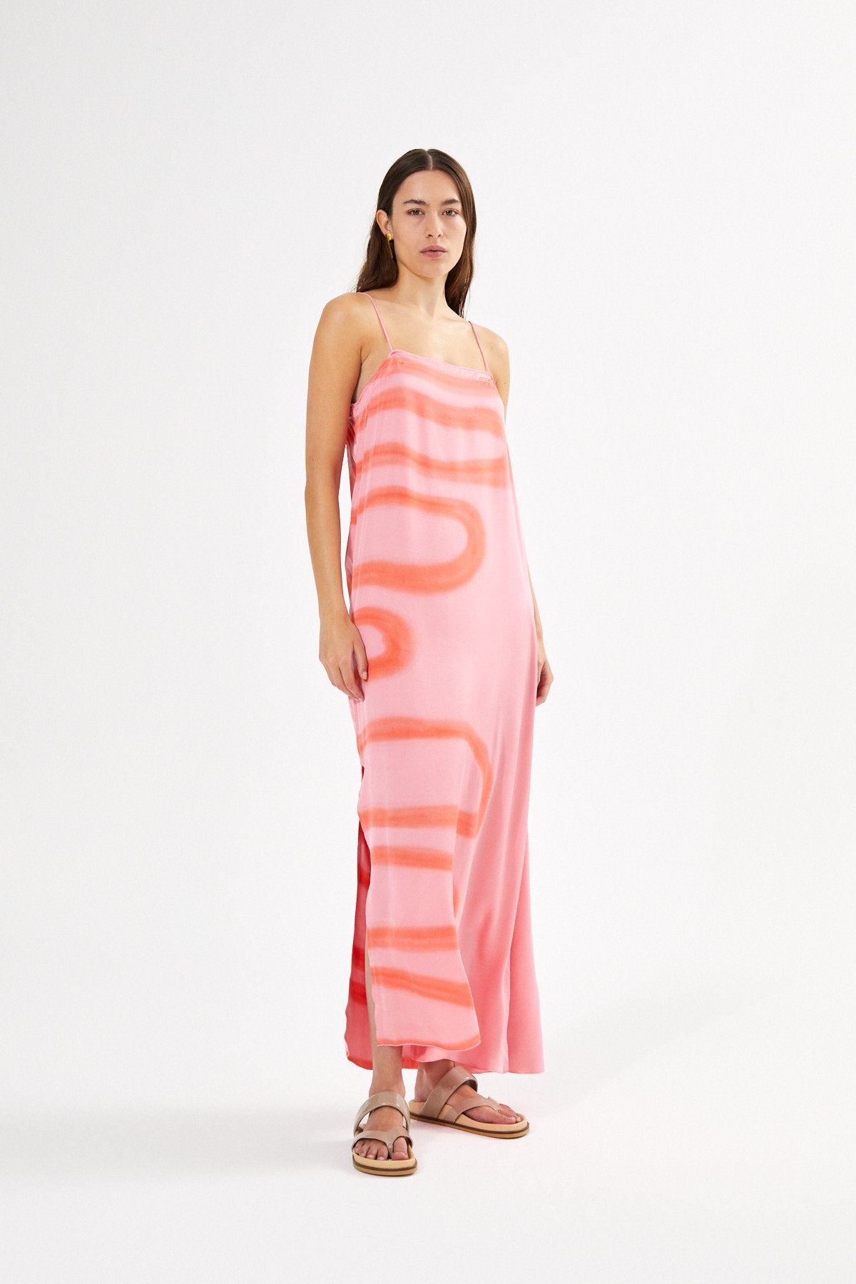 PreLoved Laurette - Fluid camisole dress I Flamingo combo - M 3 - Rabens Saloner - DK