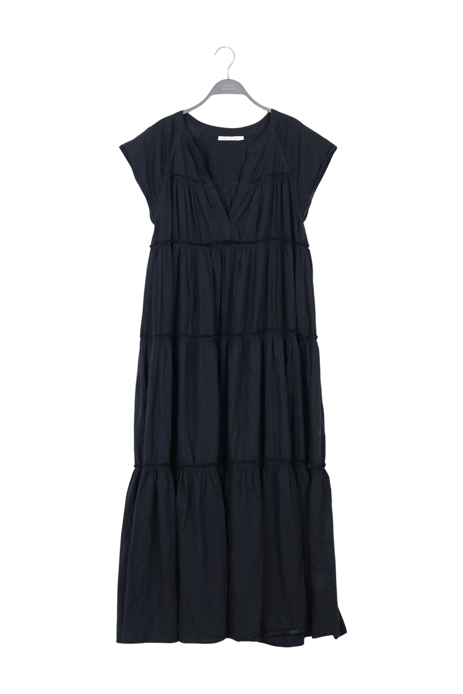 PreLoved Lorita - Cotton tiered long dress I Dark slate - L