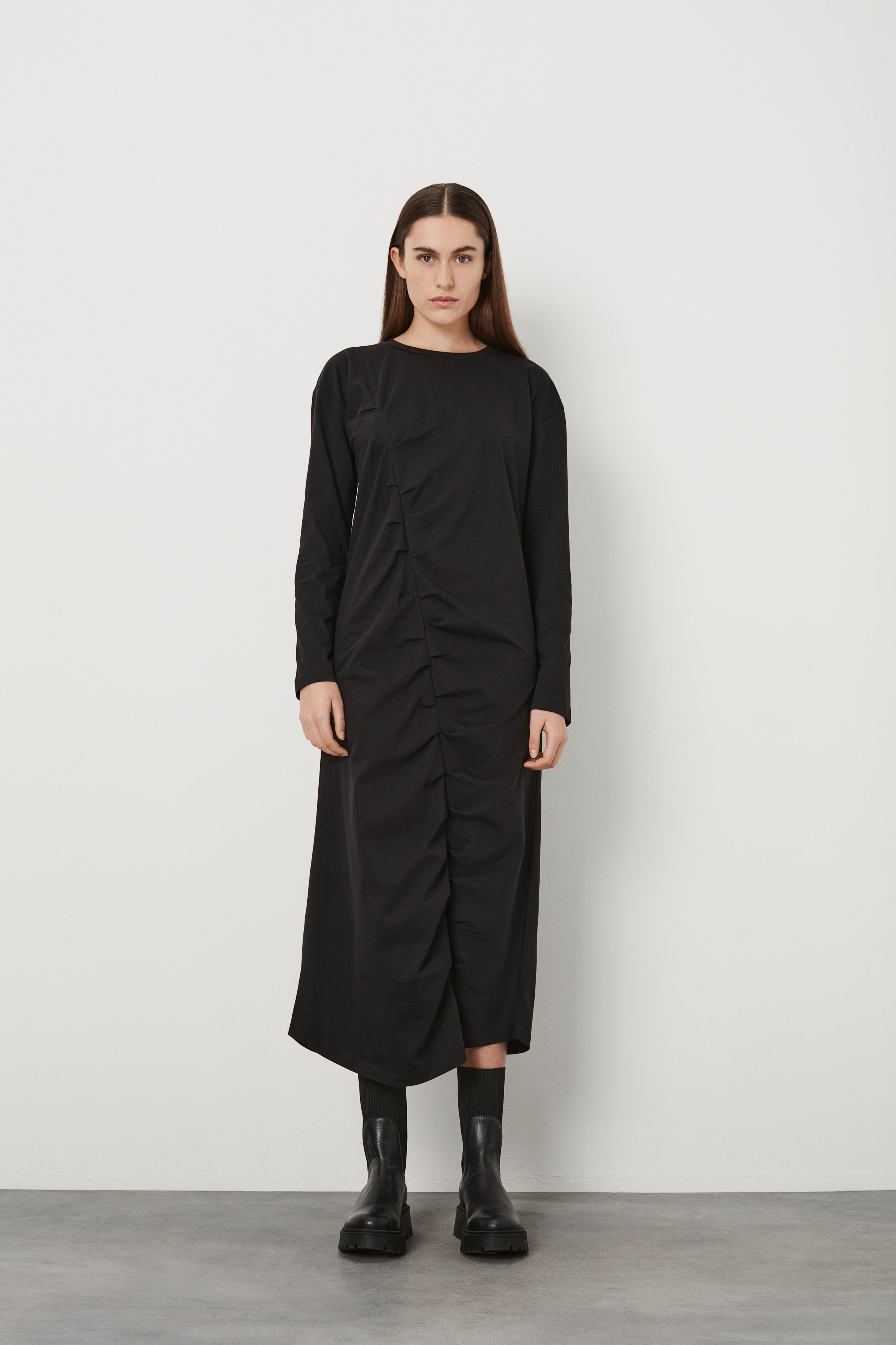 PreLoved Shivi - Ruched jersey LS long dress - L