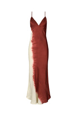 Gyta - Coastal ruched bust bias dress I Burgundy chalk combo 4 - Rabens Saloner - DK