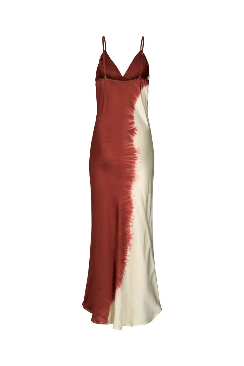 Gyta - Coastal ruched bust bias dress I Burgundy chalk combo 5 - Rabens Saloner - DK