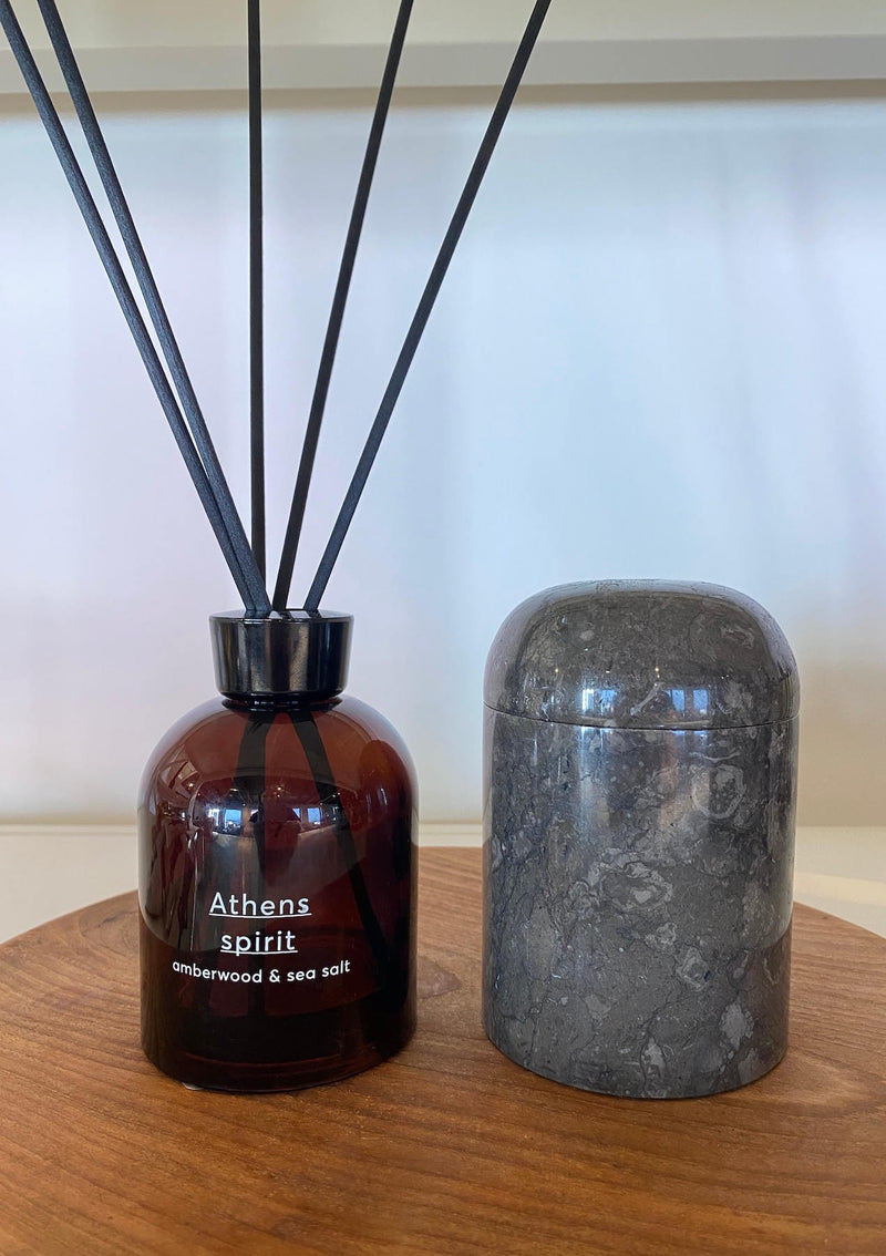 Small Marble Jar with Lid - 13x8,5 cm I Dark Grey 3 - Rabens Saloner - DK