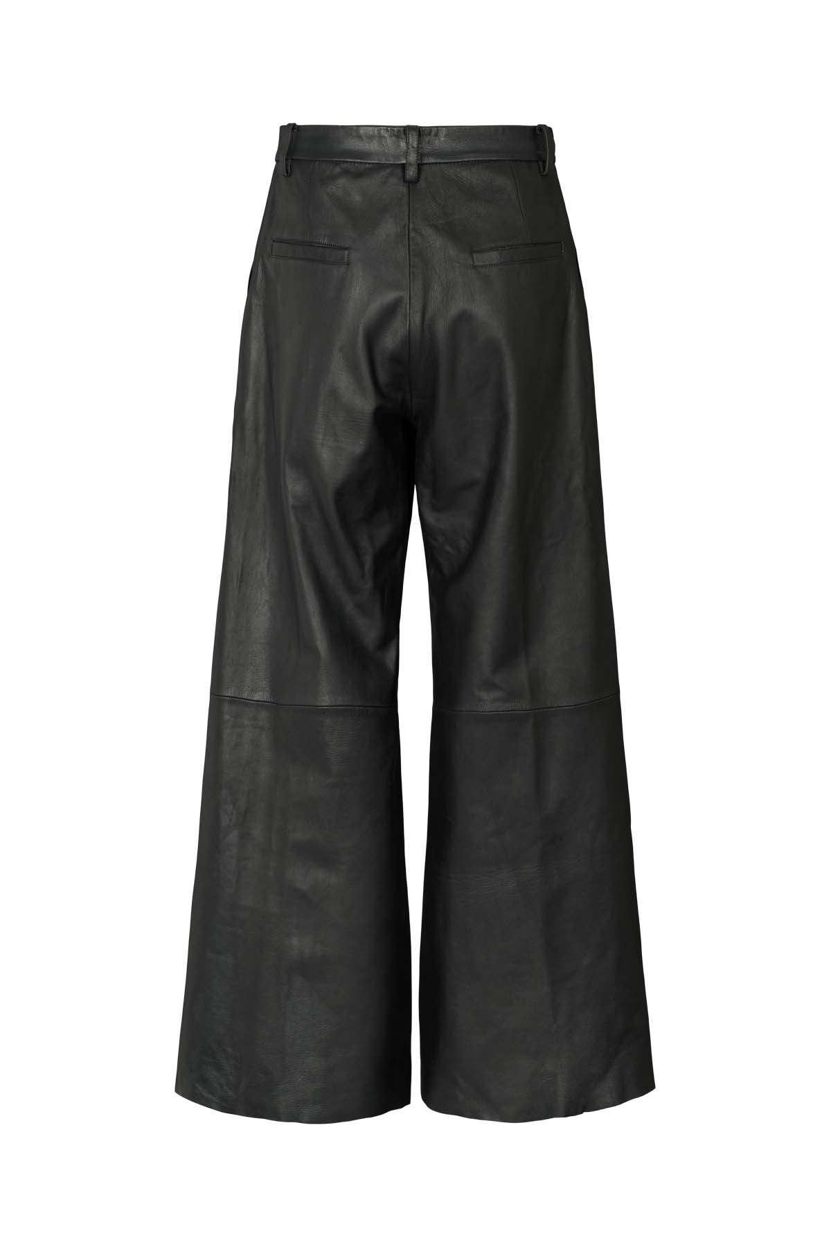 PRE-ORDER I Zoe - Leather wide leg pants I Black