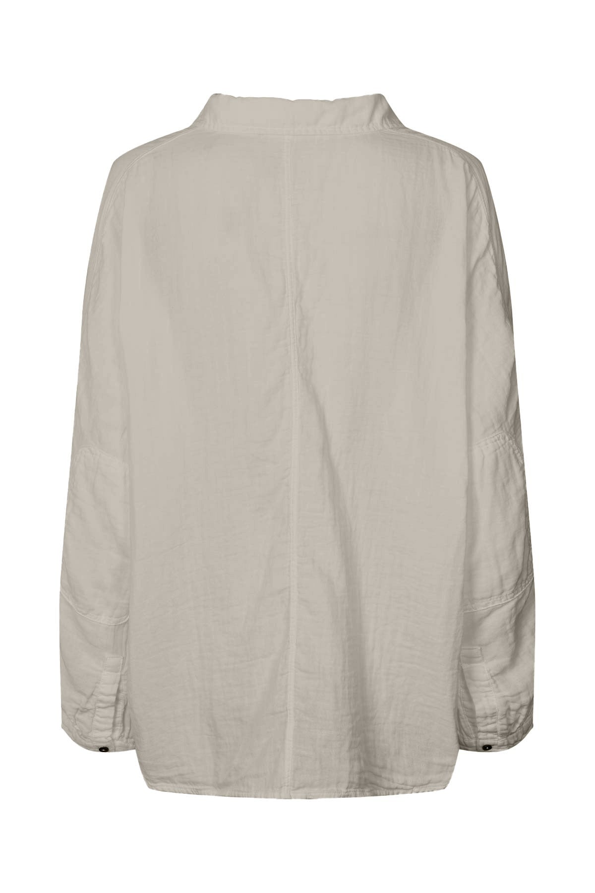 Jojo - Cotton double elbow patch shirt I Light sage 2 - Rabens Saloner - DK