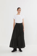 Polonia - Angled gather skirt I Black    1 - Rabens Saloner - DK