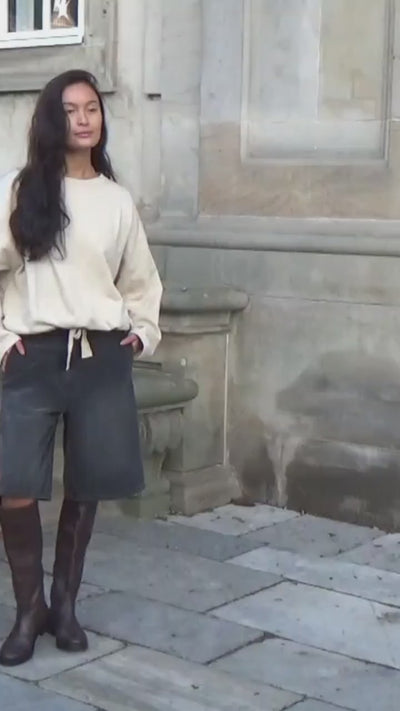 Sheela - Sweat drawstring top I Oyster 9 - Rabens Saloner - DK