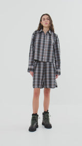 Severine - Check shirting padded shorts I Grey check 5 - Rabens Saloner - DK