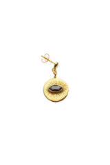 Nafsu - Earstick w/ round eye pendant I Gold plated/ Sapphire Gold plated/ Sapphire O/S  1 - Rabens Saloner - DK