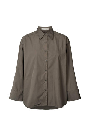 Chloe - Poplin full shirt I Pirate black Pirate black XS 1 - Rabens Saloner - DK