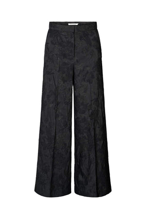 Clipped jacquard wide leg pants - Cass I Pirate black