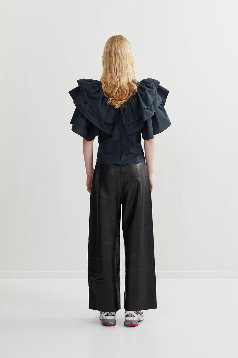 Wilde - Leather  wide leg pant