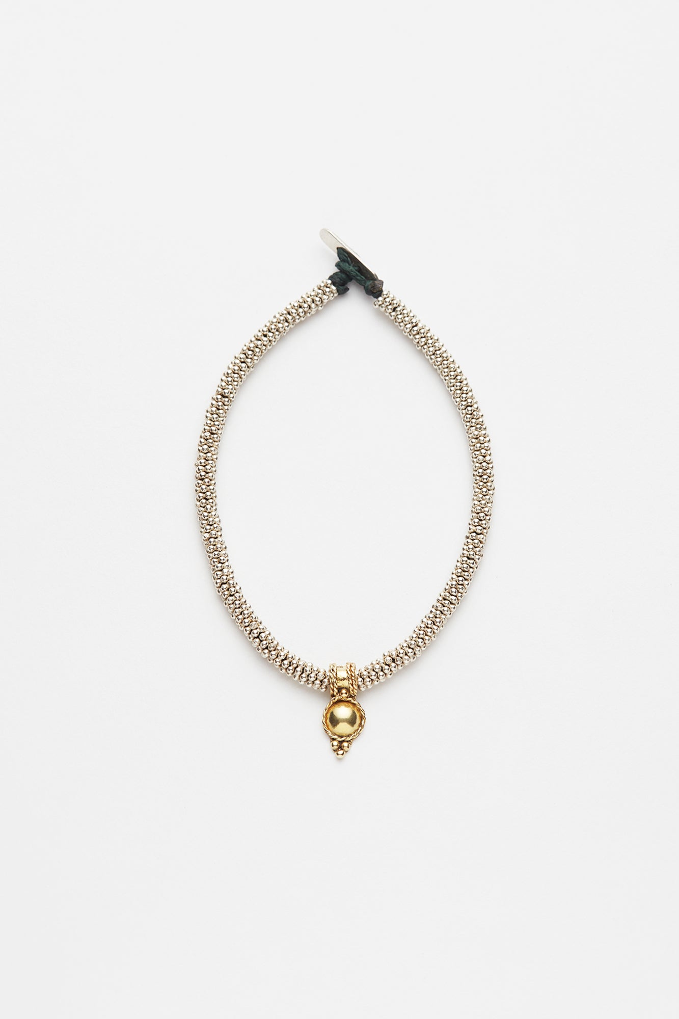 Nafsu - Bead bracelet w/Gold pendant Silver O/S  3 - Rabens Saloner - DK