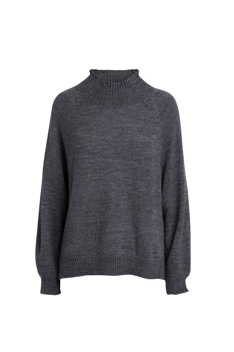 Caylin - Split knit funnel sweater