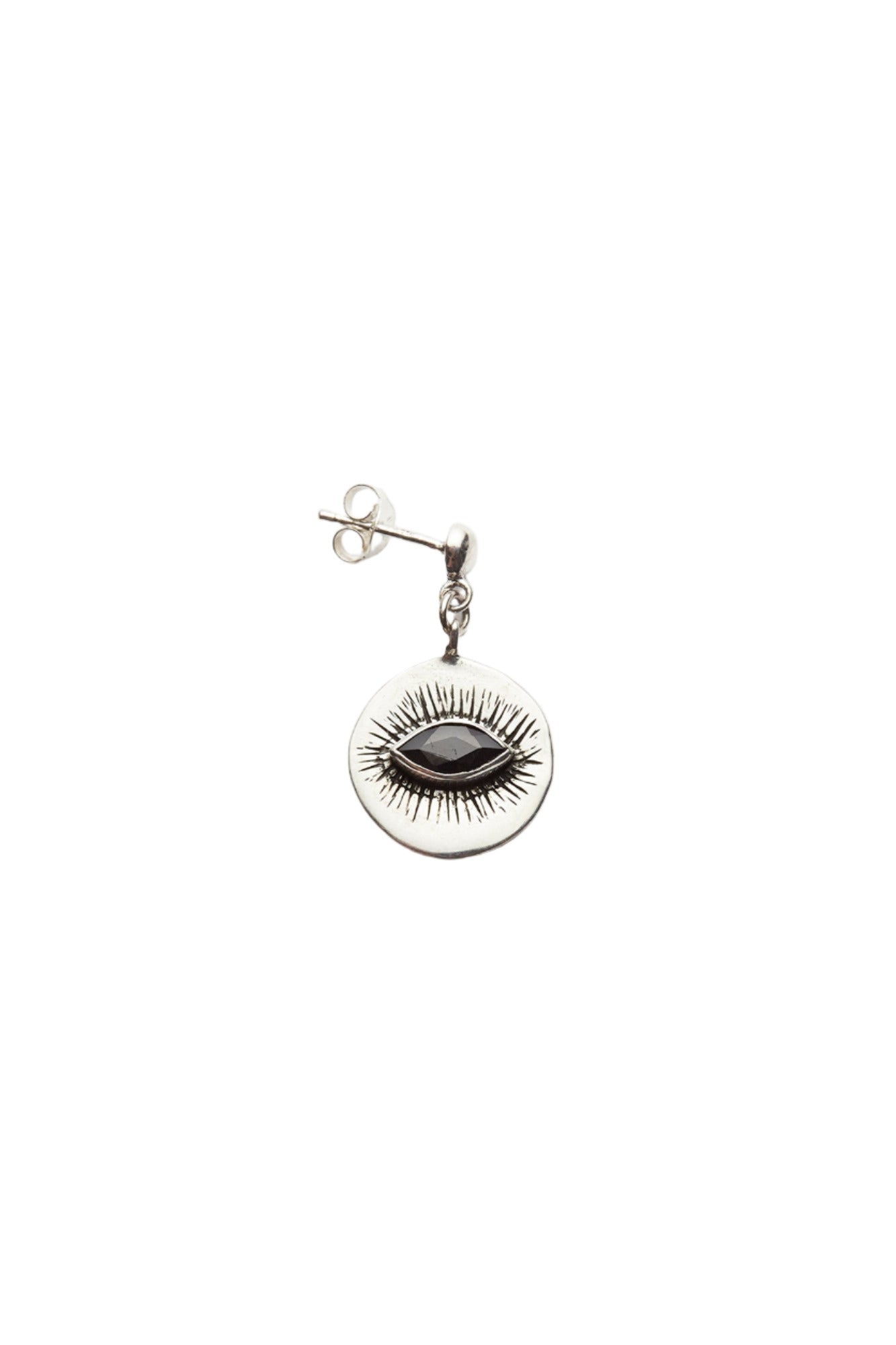 Nafsu - Silver Sun Earring I Silver / Sapphire Silver / Sapphire 1 - Rabens Saloner - DK