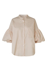 Tamra - Poplin lantern sleeve shirt